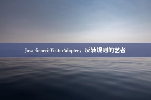 Java GenericVisitorAdapter，反转规则的艺者