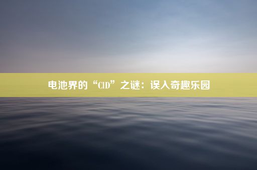 电池界的“ClD”之谜：误入奇趣乐园