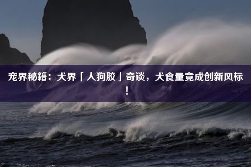 宠界秘籍：犬界「人狗胶」奇谈，犬食量竟成创新风标！