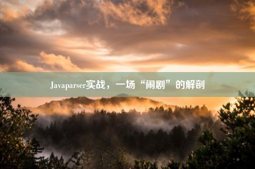 Javaparser实战，一场“闹剧”的解剖