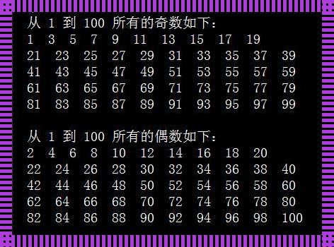 奇货可居：100以内奇数编程之旅