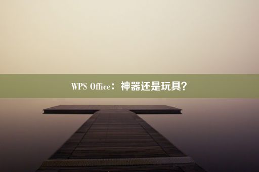 WPS Office：神器还是玩具？