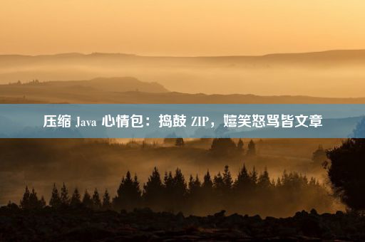 压缩 Java 心情包：捣鼓 ZIP，嬉笑怒骂皆文章