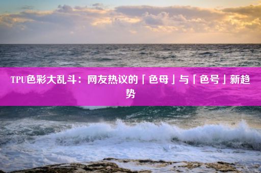 TPU色彩大乱斗：网友热议的「色母」与「色号」新趋势