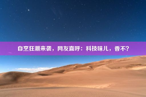 自烹狂潮来袭，网友直呼：科技味儿，香不？