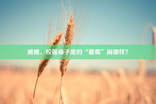 瞧瞧，校服袖子里的“葡萄”闹哪样？