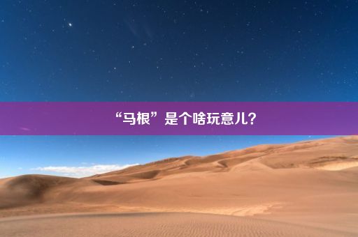 “马根”是个啥玩意儿？