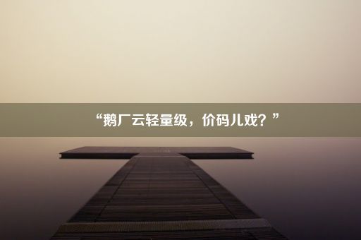 “鹅厂云轻量级，价码儿戏？”