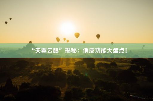 “天翼云眼”揭秘：俏皮功能大盘点！