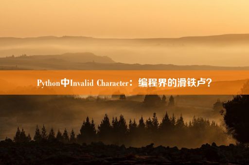 Python中Invalid Character：编程界的滑铁卢？