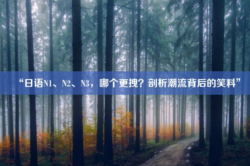 “日语N1、N2、N3，哪个更拽？剖析潮流背后的笑料”