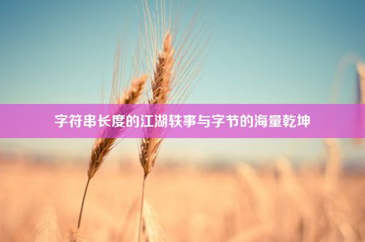 字符串长度的江湖轶事与字节的海量乾坤