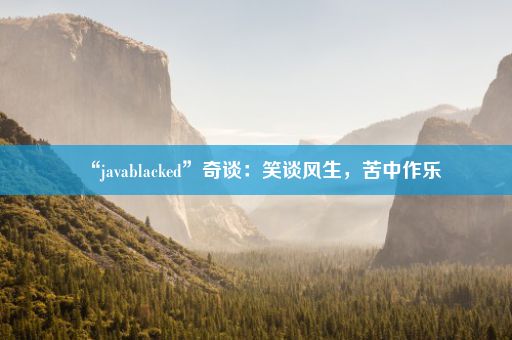 “javablacked”奇谈：笑谈风生，苦中作乐