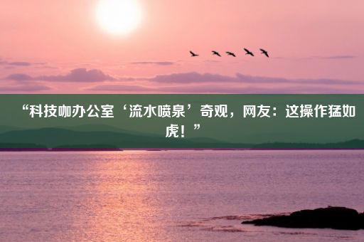 “科技咖办公室‘流水喷泉’奇观，网友：这操作猛如虎！”