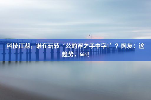 科技江湖，谁在玩转‘公的浮之手中字1’？网友：这趋势，666！