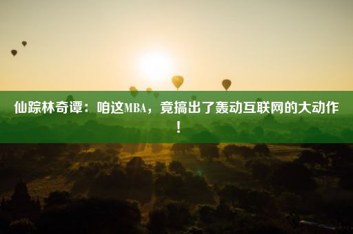 仙踪林奇谭：咱这MBA，竟搞出了轰动互联网的大动作！