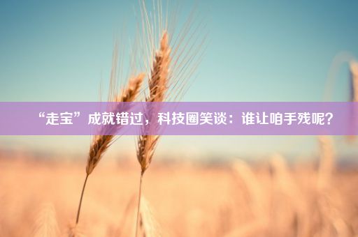 “走宝”成就错过，科技圈笑谈：谁让咱手残呢？