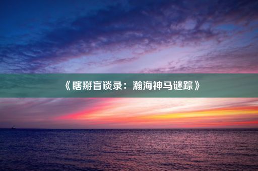 《瞎掰盲谈录：瀚海神马谜踪》