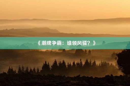 《潮牌争霸：谁领风骚？》