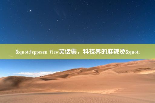 "Jeppesen View笑话集，科技界的麻辣烫"