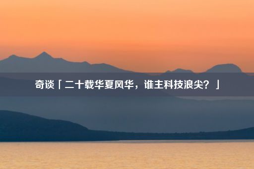 奇谈「二十载华夏风华，谁主科技浪尖？」