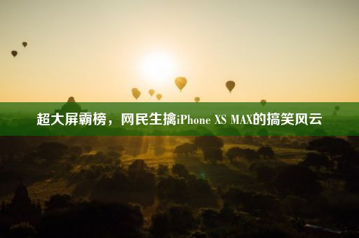 超大屏霸榜，网民生擒iPhone XS MAX的搞笑风云