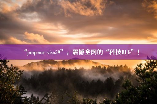 “janpense visa59”，震撼全网的“科技BUG”！